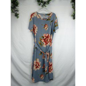 SHEIN Curve Midi Short-sleeve Floral Dress